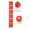 Adiroffice 12 in W, 12 in D, 72 in H, Steel ADI629-206-RED-4PK - alternate 3